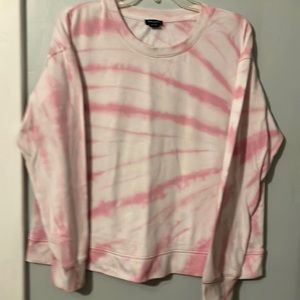Ladies size Large, ty dye pink & white sweatshirt